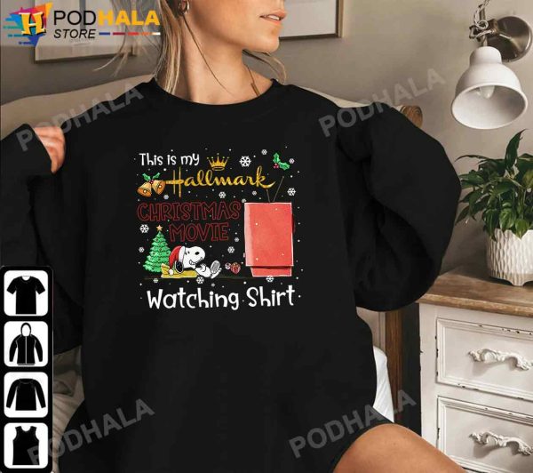 Snoopy Christmas Shirt, This Is My Hallmark Christmas Movie Watching Shirt