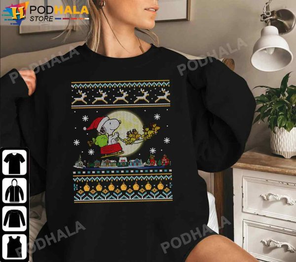 Snoopy Christmas Shirt Woodstock Santa Peanuts Christmas T-Shirt
