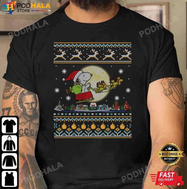 Snoopy Christmas Shirt Woodstock Santa Peanuts Christmas T-Shirt