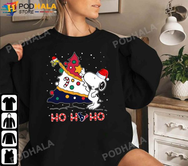 Snoopy Christmas Shirt, Houston Texans NFL Christmas Tree