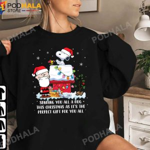 Snoopy Christmas Sweatshirt Sending You All A Hug Charlie Brown T shirt