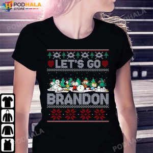 Snoopy Christmas TShirt Let's Go Brandon Snoopy Ugly Christmas