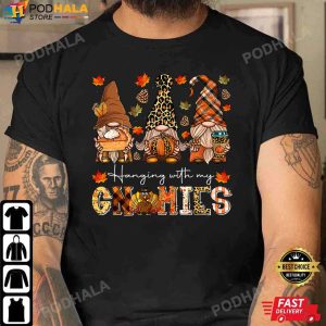 Thanksgiving Gifts Hanging With My Gnomies Leopard Thanksgiving T Shirt