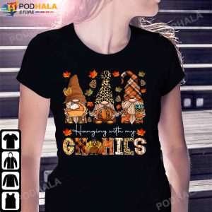 Thanksgiving Gifts Hanging With My Gnomies Leopard Thanksgiving TShirt