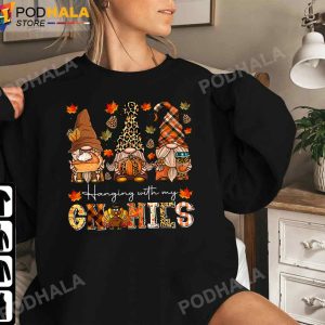 Thanksgiving Gifts Hanging With My Gnomies Leopard Thanksgiving Tee