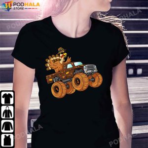Thanksgiving Turkey Riding Monster Truck Thanksgiving Gifts TShirt
