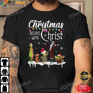 The Grinch Christmas Begins With Christ Friends Grinch Christmas TShirt