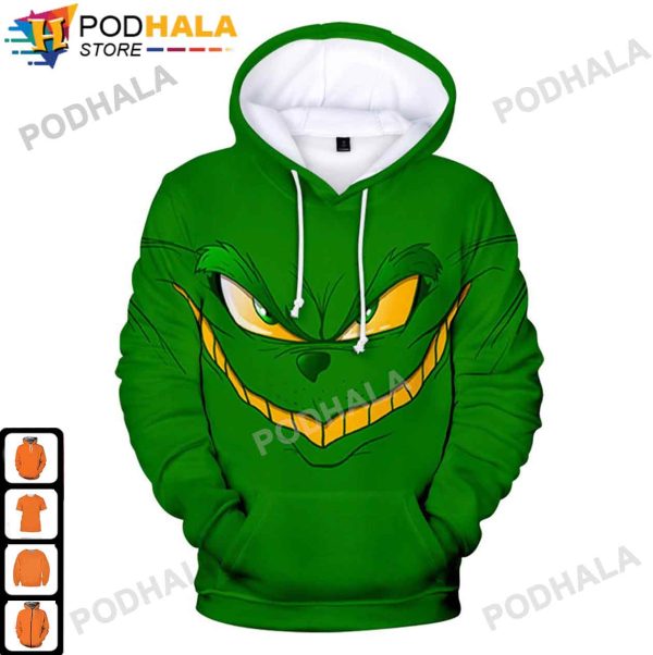 The Grinch Smile Funny Grinch Christmas 3D Hoodie AOP Grinch Gifts