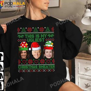 This Is My Ugliest Christmas Sweater Joe Biden Kamala, Funny Christmas T-Shirt