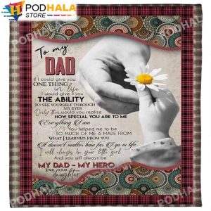 To My Dad You Will Always My Hero Gift For Dad Fleece Christmas Blanket