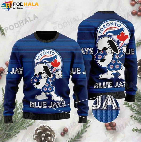 Toronto Blue Jay Baseball MLB Fan Snoopy Lover Ugly Christmas Sweater