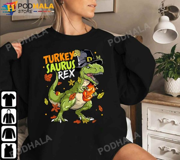 Turkey Saurus Dinosaur T Rex Turkey Thanksgiving Gifts T-Shirt