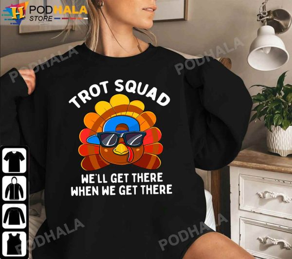 Turkey Thanksgiving Trot Squad Funny Running Thanksgiving Gifts T-Shirt