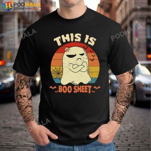 Vintage This Is Boo Ghost Sheet Halloween Costume Tee Halloween Gifts