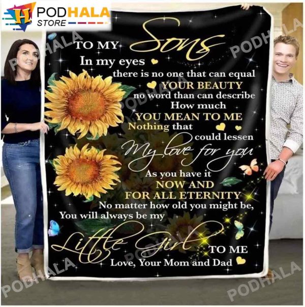 You Will Always Be My Little Girl, Mom And Dad Gift For Son Christmas Blanket