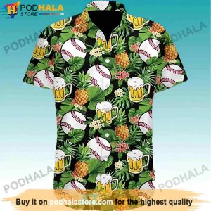 Baseball Pineapple Summer Beer Hawaiian Shirt, Gifts For Beer Drinkers