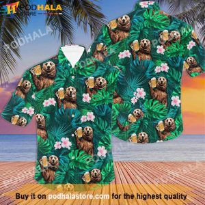 Bear Beer Vintage Aloha Beer Hawaiian Shirt, Best Beer Gifts