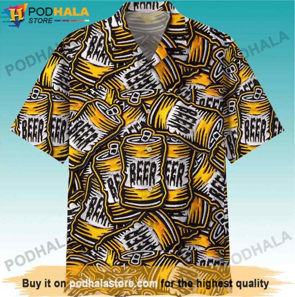 Beer Cans All Over Print Beer Hawaiian Shirt, Gifts For Beer Drinkers