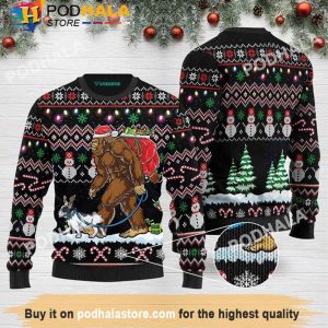 Bigfoot Walking French Bulldog Bigfoot Christmas Sweater, Bigfoot Gifts