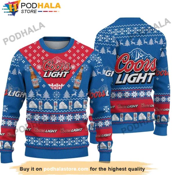 Blue Coors Light Beer Christmas Sweater, Xmas Gifts For Beer Drinkers