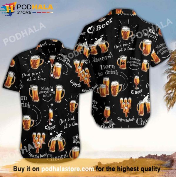 Born To Beer Cheers Beer Hawaiian Shirt, Best Beer Gifts