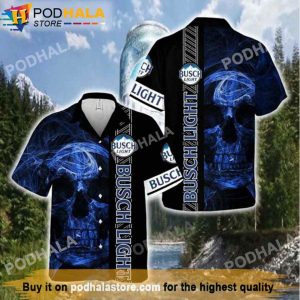 Busch Light Skull Smoke Beer Hawaiian Shirt, Gifts For Beer Drinkers