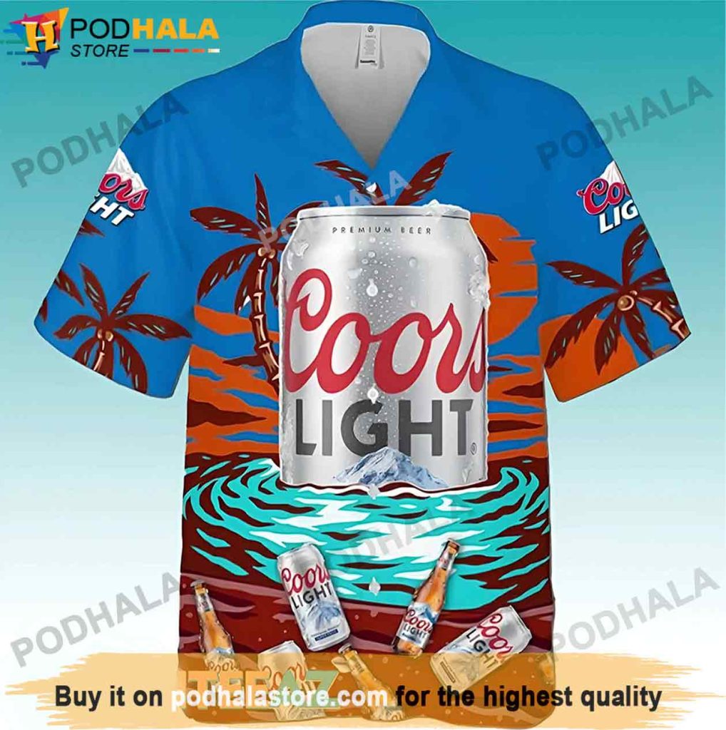 Coors Light Beer Hawaiian Shirt, Gifts For Beer Drinkers