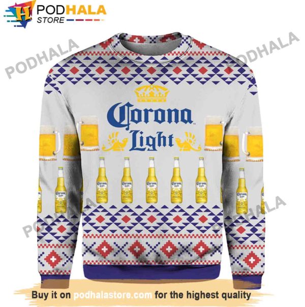 Corona Light Ugly Beer Christmas Sweater, Gifts For Beer Drinkers