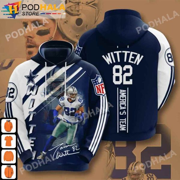 Dallas 82 Witten America Team Signature NFL Dallas Cowboys Christmas Gifts 3D Hoodie