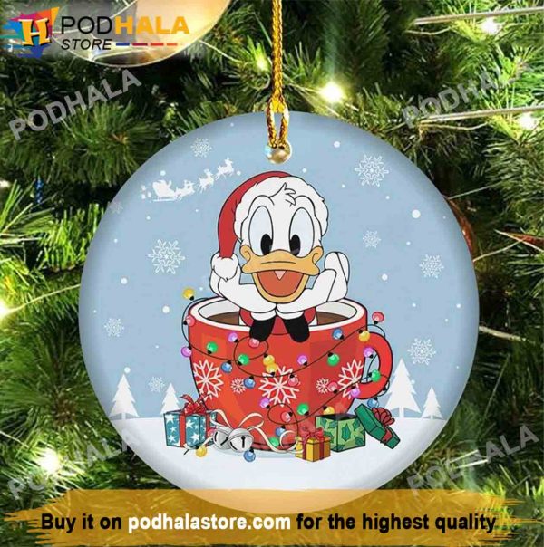Disney Christmas Ornaments, Donald Duck Ornament Coffee Cup Decor