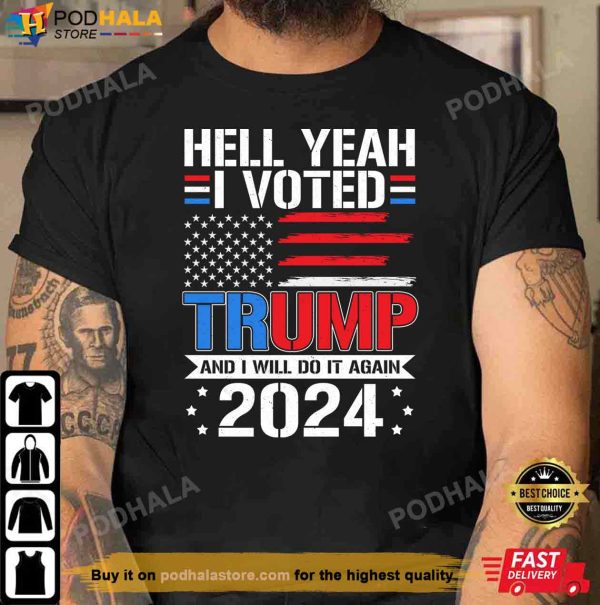 Donald Trump Gifts, Trump 2024 I Voted Trump American Flag Donald Trump Shirt