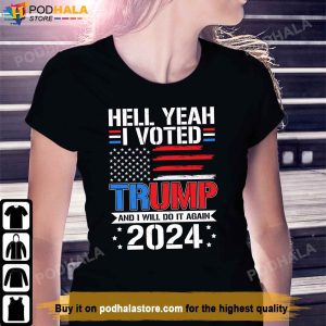 Donald Trump Gifts Trump 2024 I Voted Trump American Flag Donald Trump T Shirt