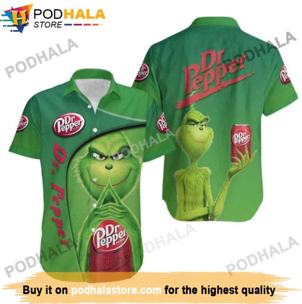 Dr Pepper Grinch Hawaiian Shirt, Grinch Christmas Gifts