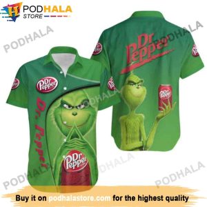 Dr Pepper Grinch Hawaiian Shirt, Grinch Christmas Gifts