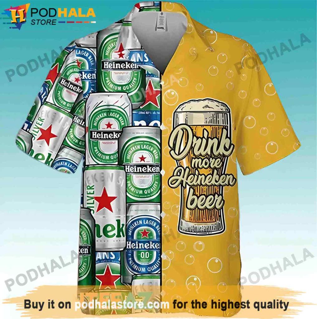 Drink More Heineken Hawaiian Shirt, Gifts For Beer Drinkers