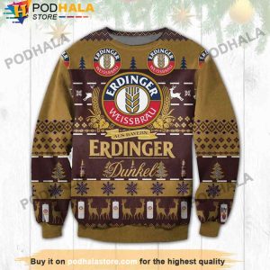 Erdinger Dunkel Beer Christmas Sweater, Gifts For Beer Drinkers