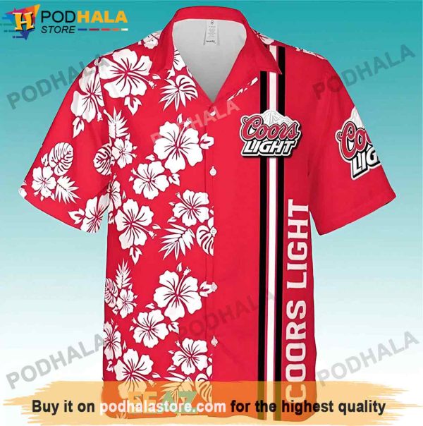 Flower Coors Light Beer Hawaiian Shirt, Gifts For Beer Drinkers