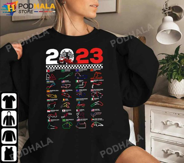 Formula Racing Open Wheel Race Car Fan 2023 World Circuits T-Shirt