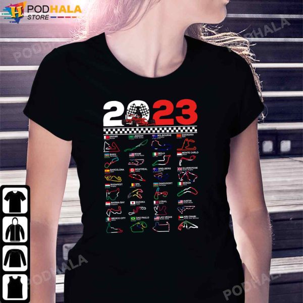 Formula Racing Open Wheel Race Car Fan 2023 World Circuits T-Shirt