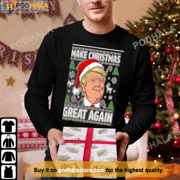 Funny Make Christmas Great Again Political Donald Trump Shirt