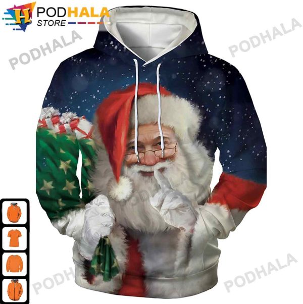 Funny Xmas Gifts, Santa Claus Costume Christmas AOP 3D Hoodie
