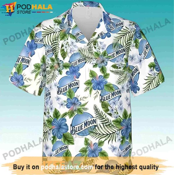 Gifts For Beer Drinkers, Blue Moon Beer Hawaiian Shirt