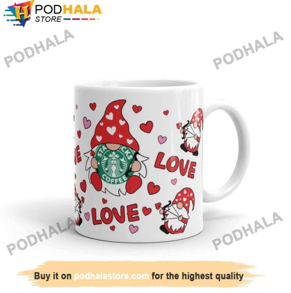 Gnome Love Hearts Starbucks Valentine’s Day Mug, Best Valentines Day Gifts