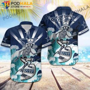 Grateful Dead NFL Dallas Cowboys Hawaiian Shirt, Gifts For Cowboy Fans