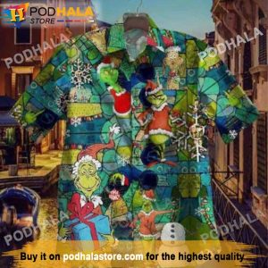 Grinch Christmas Gifts, Merry Christmas Santa Grinch Hawaiian Shirt