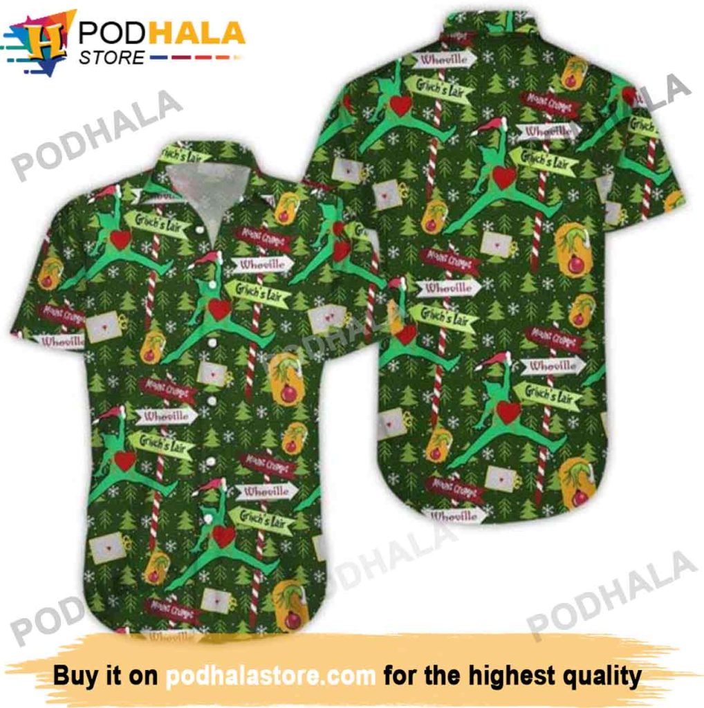 Grinch Gift Ideas Hawaiian Shirt