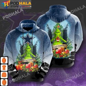 Grinch Gifts, NFL Dallas Cowboys Christmas Gifts 3D Hoodie AOP
