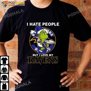 Grinch NFL Baltimore Ravens Shirt I Have People But I Love My Ravens Gifts