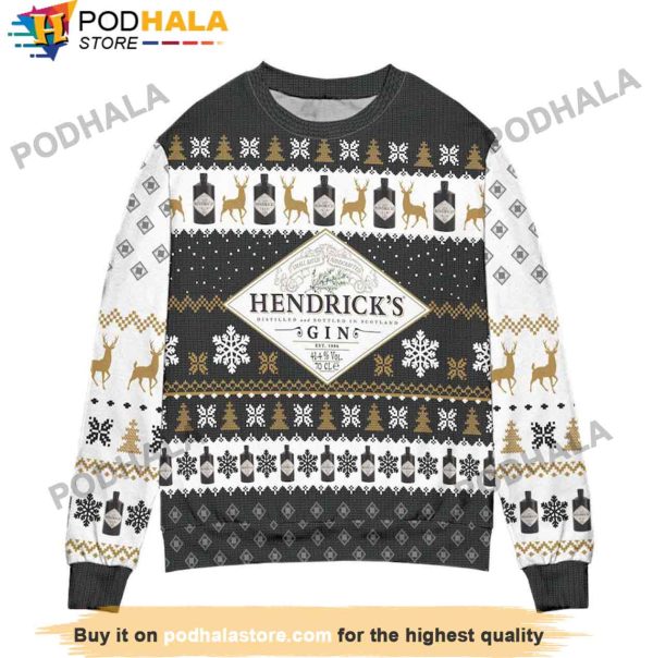Hendrick’s Gin Beer Christmas Sweater, Gifts For Beer Drinkers