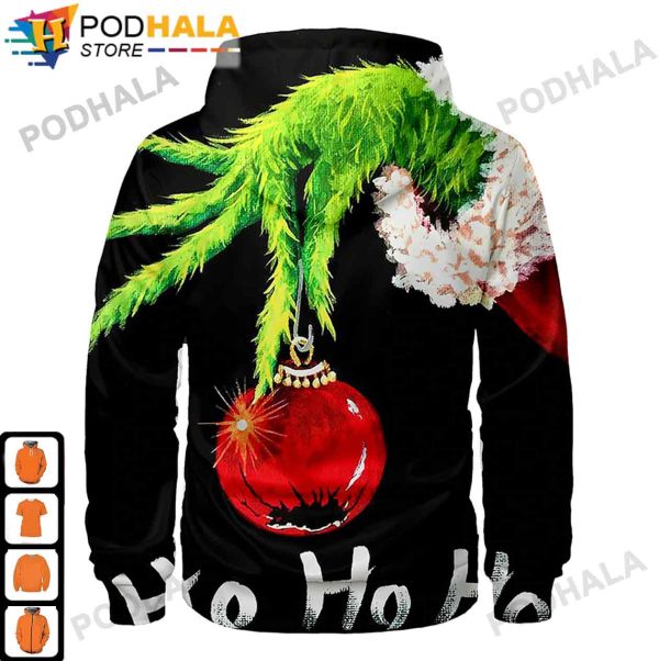 Ho Ho Ho Grinch Gifts Christmas AOP 3D Hoodie, Funny Xmas Gifts
